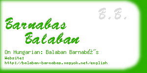 barnabas balaban business card